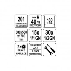 YG-09070 YATO GASTRO Carucior pentru transport con..